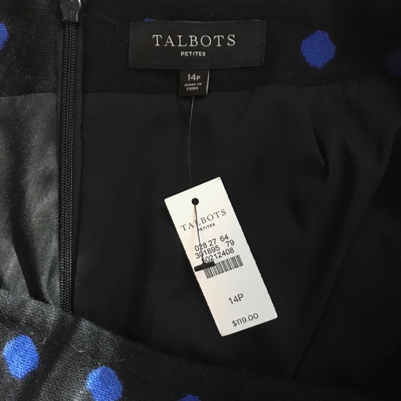 Blue and black polka dot pencil skirt - Picture 5 of 5